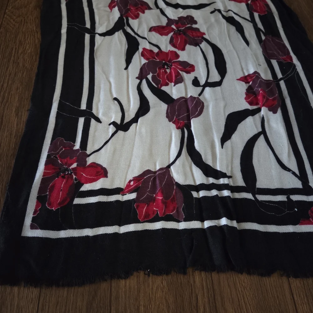 Vintage Liz Claiborne Scarf — Red Floral Moment You Didn’t Know You Needed 80